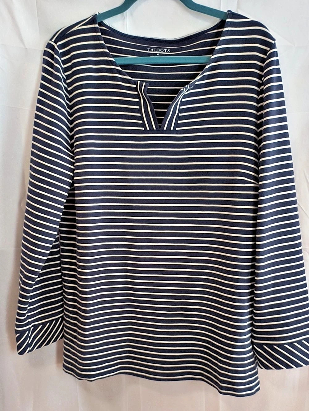 Talbots Striped Long Sleeve Tunic in Blue & White Like New